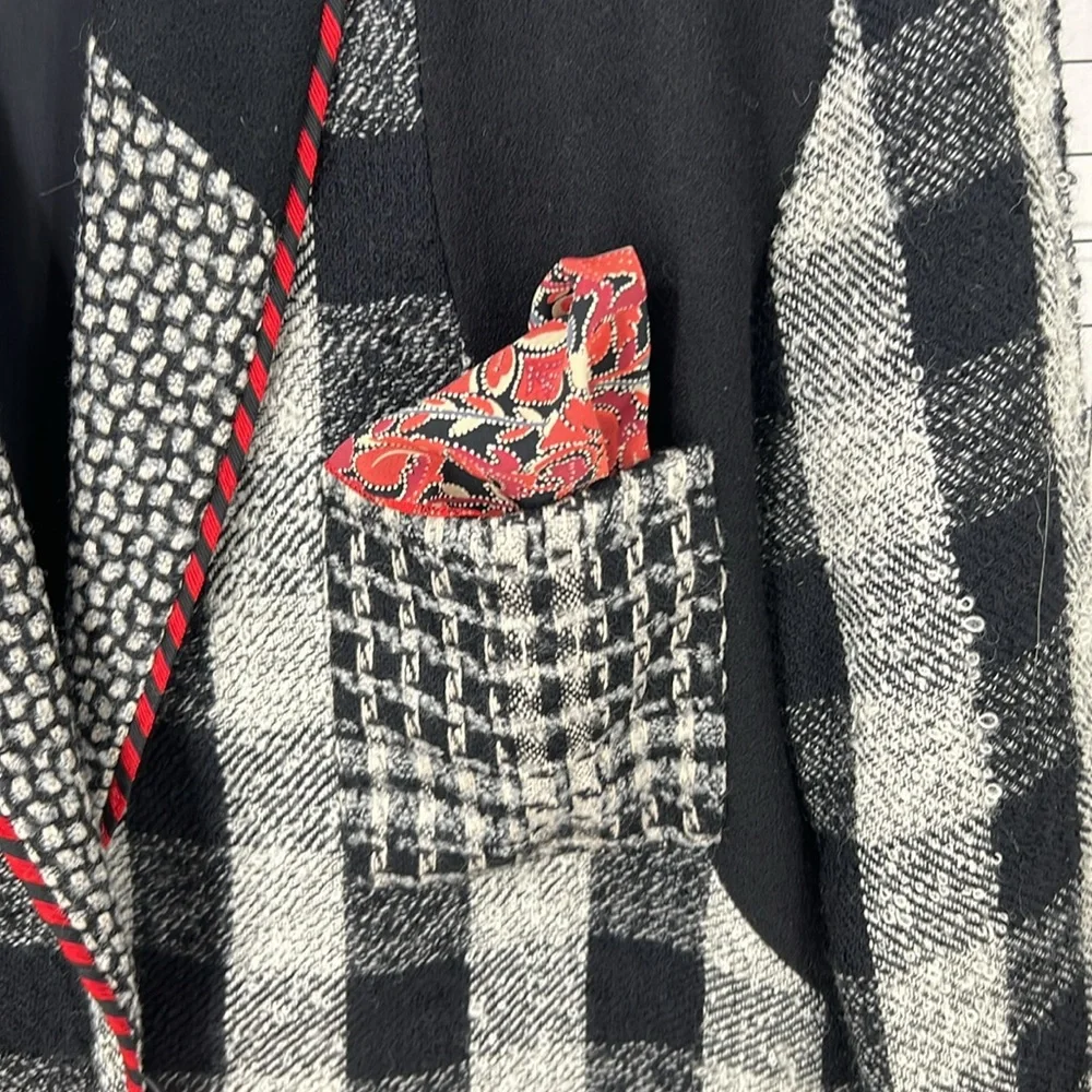 Canvas backs Lutton & horsField vintage check print art wear wool blend blazer M - Picture 7 of 14